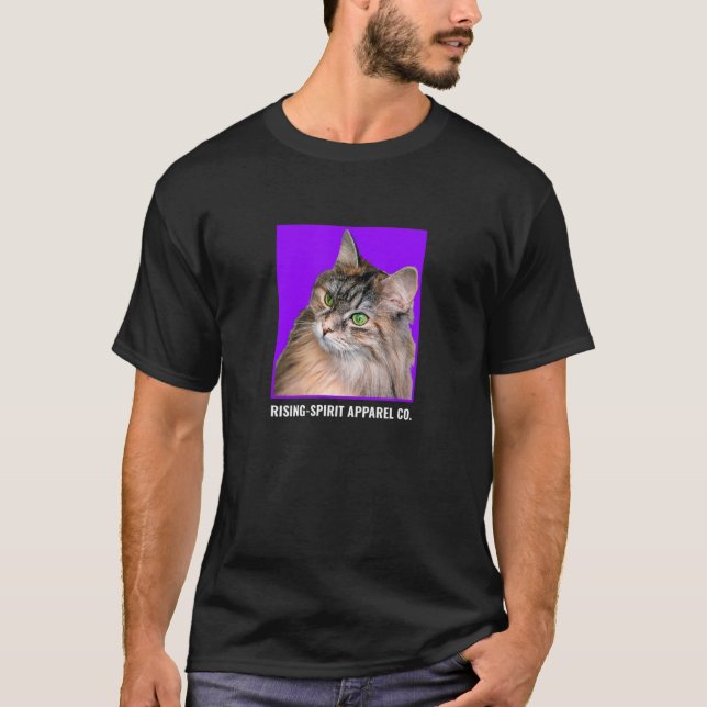 T-shirt Chat sur violet (Devant)