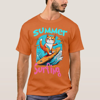 T-shirt Chat Surf Drôle
