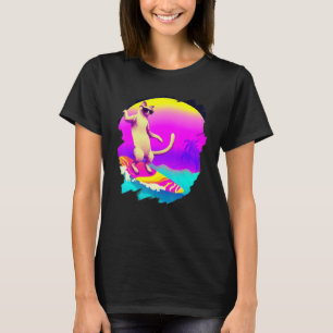 T-shirt Chat Surfant Cavalier de Surf Océan Artistique Coo