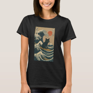 T-shirt Chat Surfant Japonais