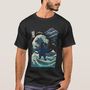 T-shirt Chat Surfant Japonais