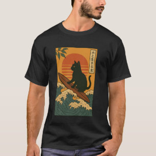 T-shirt Chat Surfant Japonais