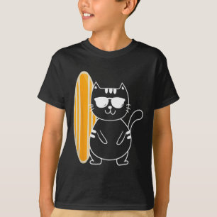T-shirt Chat surfeur - Planche de surf sur la plage Ocean