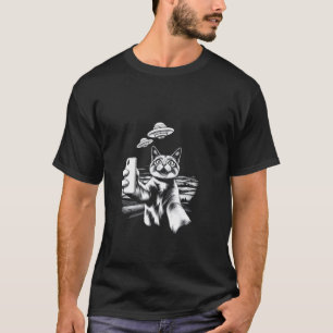 T-shirt Chat surréaliste UFO selfie