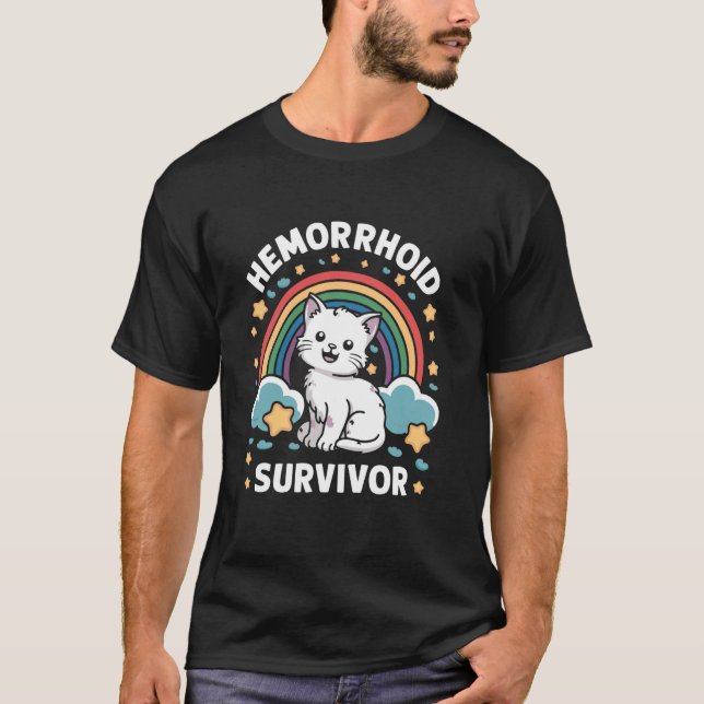 T-shirt Chat survivant des hémorroïdes (Devant)