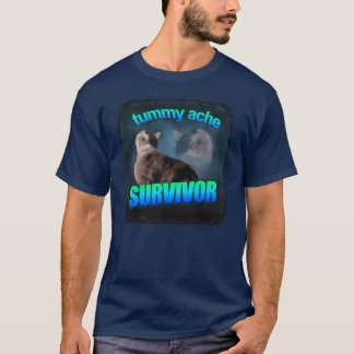 T-shirt Chat survivant des maux de ventre art de mots garç