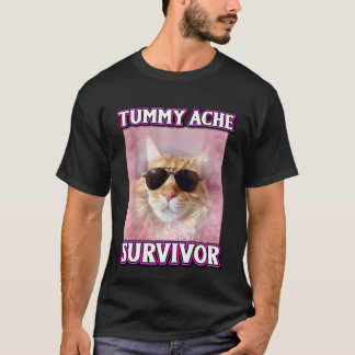 T-shirt Chat survivant des maux de ventre Mème Drôles de m