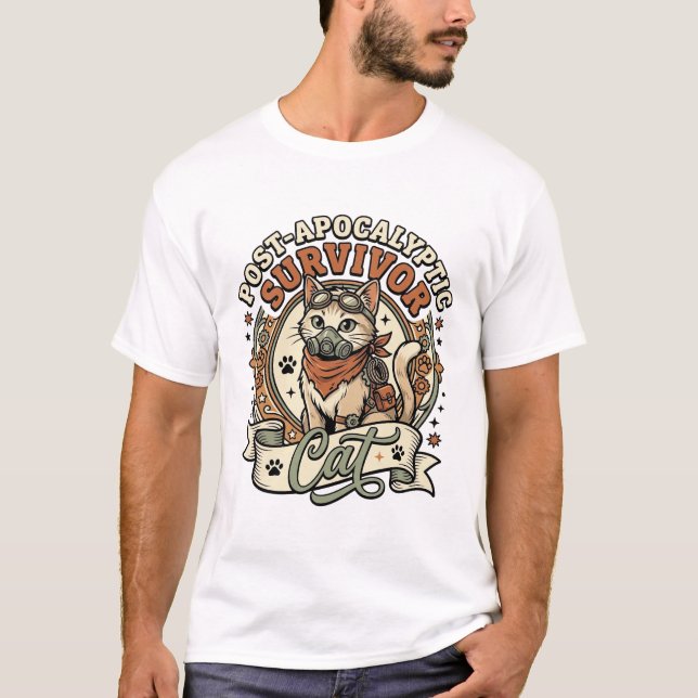 T-shirt Chat survivant post-apocalyptique Chat survivant p (Devant)