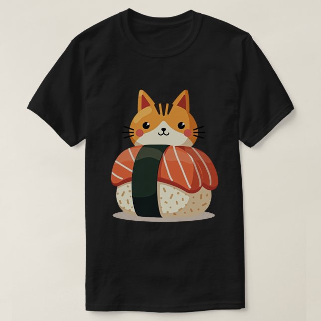 T-shirt Chat Sushi (Design devant)