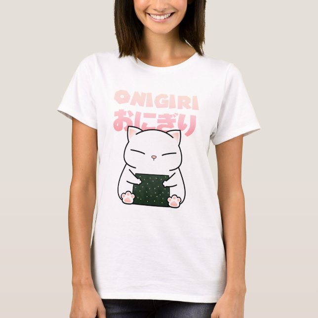 T-shirt Chat Sushi Ball de riz (Devant)
