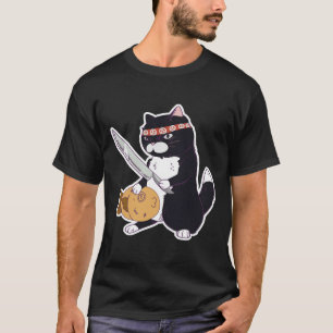 T-shirt Chat Sushi Chat Avec Chat Sushi Couteau Chat Avec 