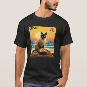 T-shirt Chat Sushi Cuisine Japonaise Foodie Félin Amateur 