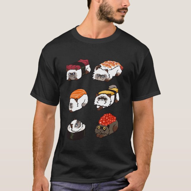 T-shirt Chat Sushi Himalayen (Devant)