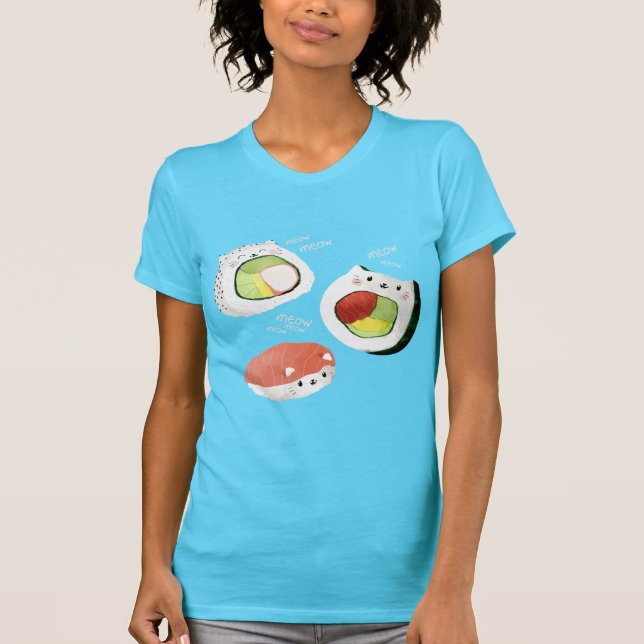 T-shirt Chat sushi mignon (Devant)