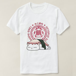 T-shirt Chat Sushi Pieuvre Tako