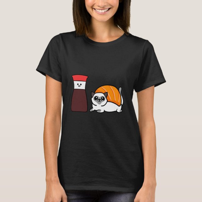 T-shirt Chat Sushi Siamois (Devant)