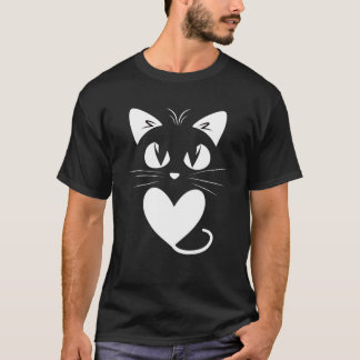 T-shirt Chat Sweater Lover Chat Coeur pour amour Chat Femm