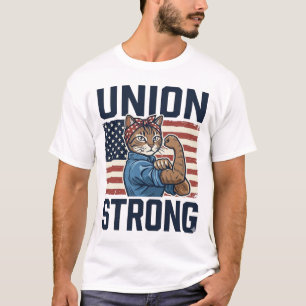 T-shirt Chat syndicaliste ouvrier patriotique vintage T-sh