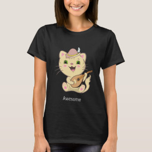 T-shirt chat tabby caramel gingembre musical migno