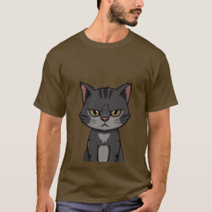 T-shirt Chat Tabby Charbon Grincheux Regard Impertinent 🐾