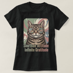 T-shirt Chat Tabby Cool Lunettes Rondes Art Mural