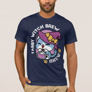 T-shirt Chat Tabby Halloween – Chapeau de Sorcière & Art d