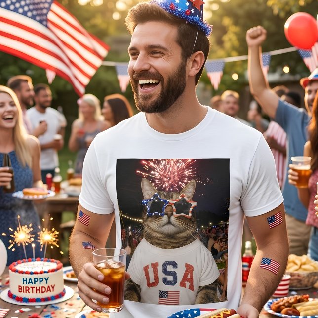 T-shirt Chat tabby mémé viral drôle 14 juillet (Créateur téléchargé)