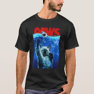 T-shirt Chat Tabby Monstre Ambush Grand Requin Blanc dans 