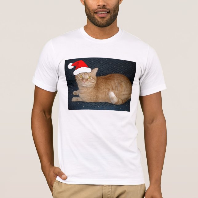 T-shirt Chat Tabby Orange de Noël (Devant)