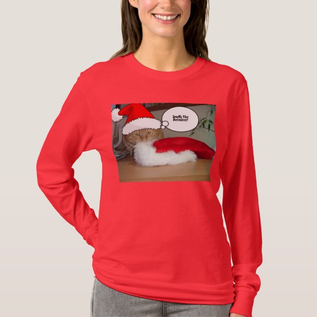 T-shirt Chat Tabby Orange de Noël (Devant)