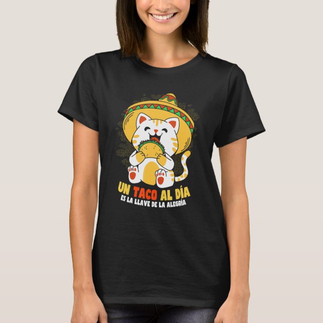 T-shirt Chat Taco de Cinco de Mayo (Devant)