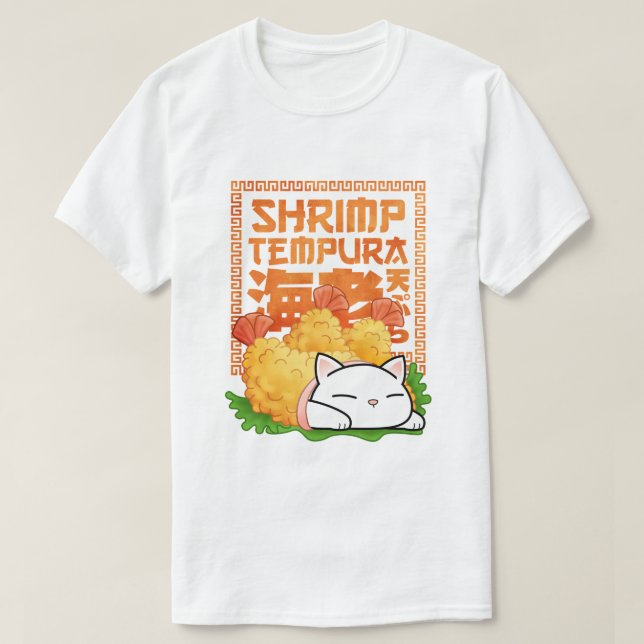 T-shirt Chat Tempura crevette (Design devant)