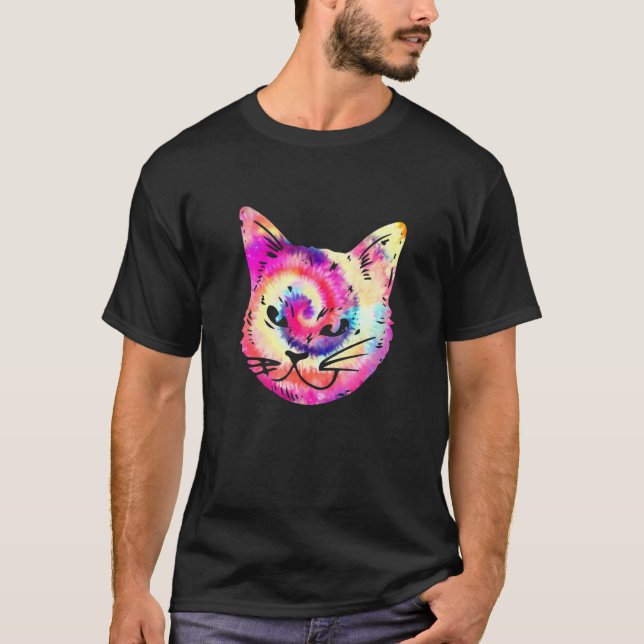 T-shirt Chat Tie Dye Chat Chaton Chat Maman Chat Papa (Devant)