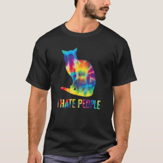 T-shirt Chat Tie Dye Rétro Années 60 Chat Je Déteste les G