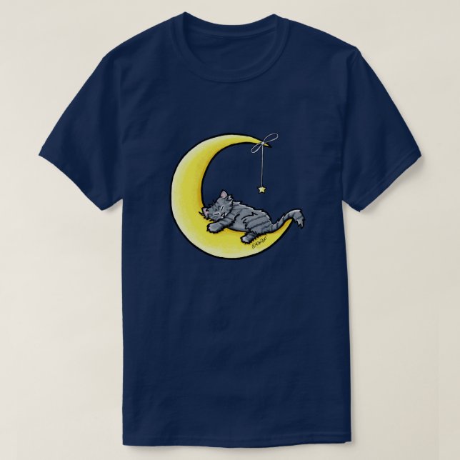 T-Shirt Chat Tigré Amour Lunaire (Design devant)