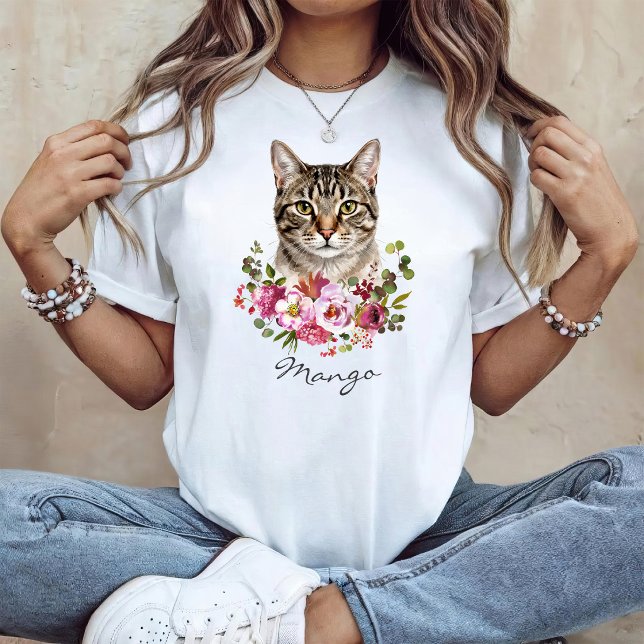 T-shirt Chat tigré aquarelle (Créateur téléchargé)