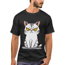 Chat tigré blanc grincheux drôle qui fixe ✨🐾😠