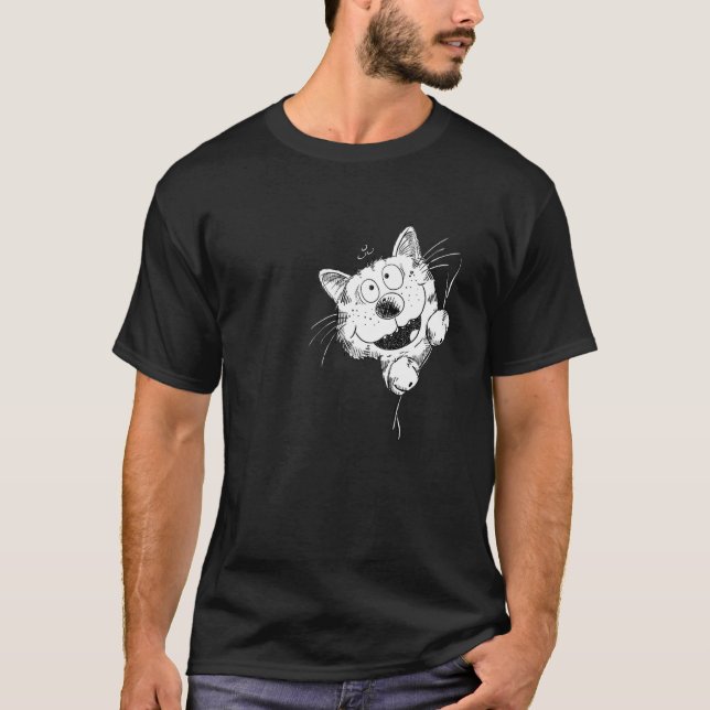 T-shirt Chat tigré blanc pour chat et chaton (Devant)
