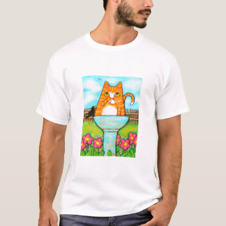 T-shirt Chat tigré dans la vasque