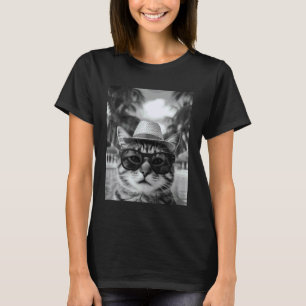 T-shirt Chat tigré drôle selfie chat vacances d'été
