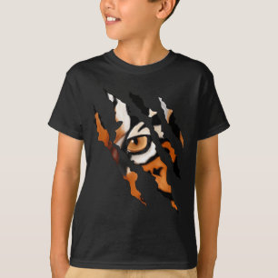 T-shirt Chat Tigre Intrépide Oeil Griffe Silhouette 