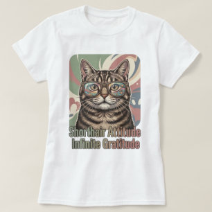 T-shirt Chat Tigre Lunettes de Soleil Art Rétro Pastel