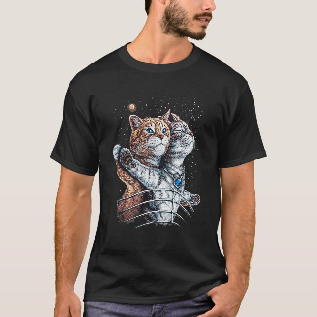 T-shirt Chat Titanic Dans L'Espace Pour Chat (Devant)