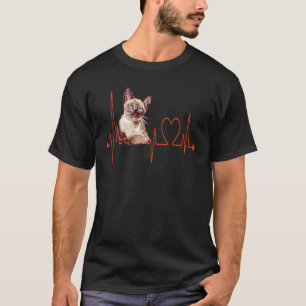 T-shirt Chat Tonkinese Battement de coeur EKG Drôle J'aime