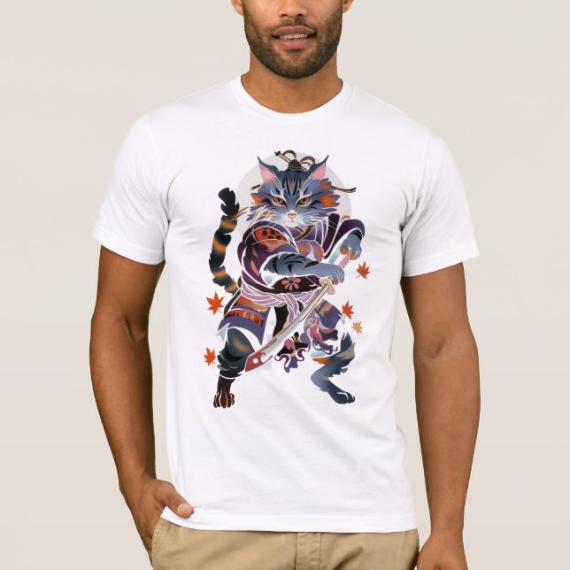T-shirt Chat traditionnel samouraï (Devant)
