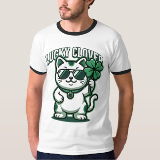 T-shirt Chat Trèfle Chanceux | Drôle de St Patrick