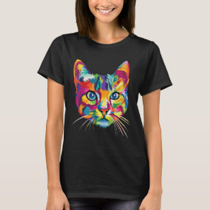 T-shirt Chat très coloré pour chats femmes hommes filles g