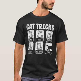 T-shirt Chat Tricks Funny Kitten Chats Amoureux Hommes Fem