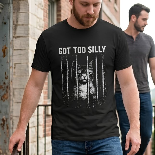 T-shirt Chat Trop Rigolo en Prison Drôle Mème (Créateur téléchargé)