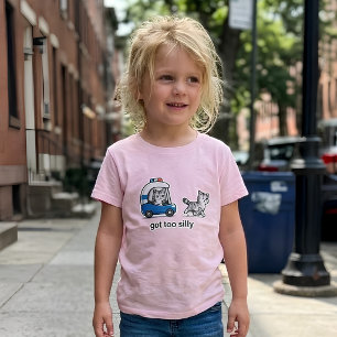 T-shirt Chat Trop Rigolo Kitten Police Chase Kids Fille